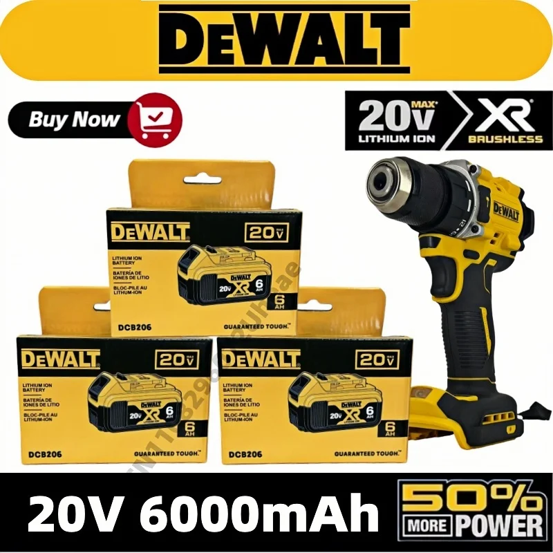 

Оригинальный аккумулятор Dewalt 20V 6AH, литий-ионный аккумулятор, совместимый с Dewalt DCD805, быстрая зарядка, аккумулятор для инструментов Dewalt.