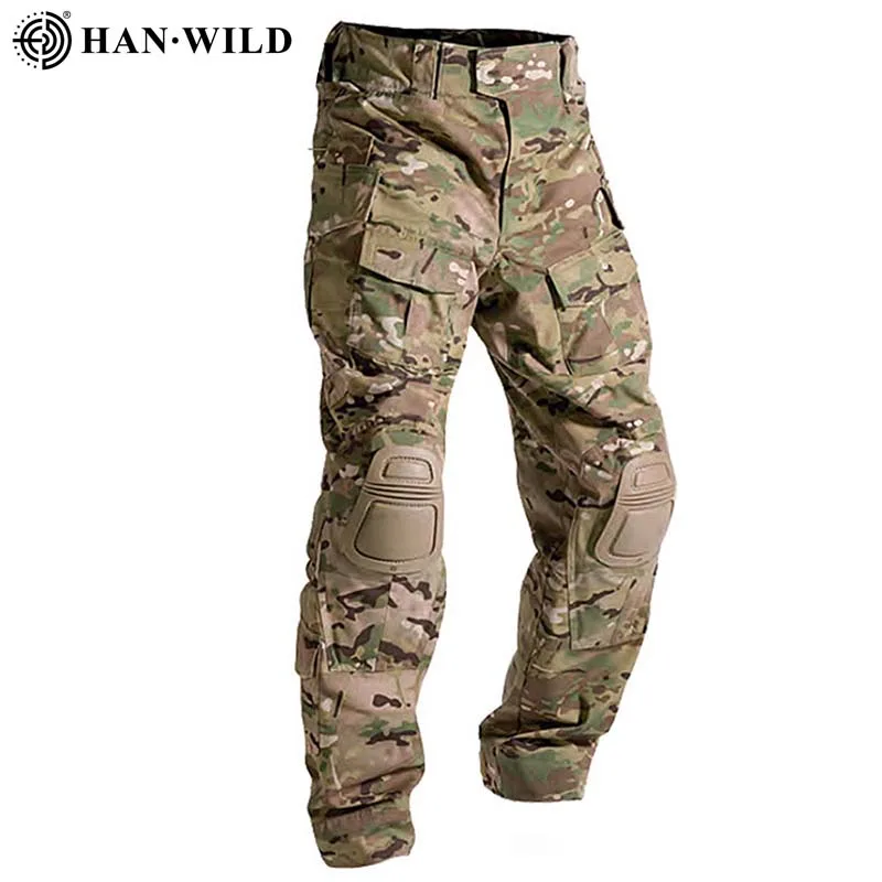 Men Combat Pants with Knee Pads Airsoft Tactical Military Army Trousers MultiCam CP Hiking  Camouflage Pants  Multi-pocket