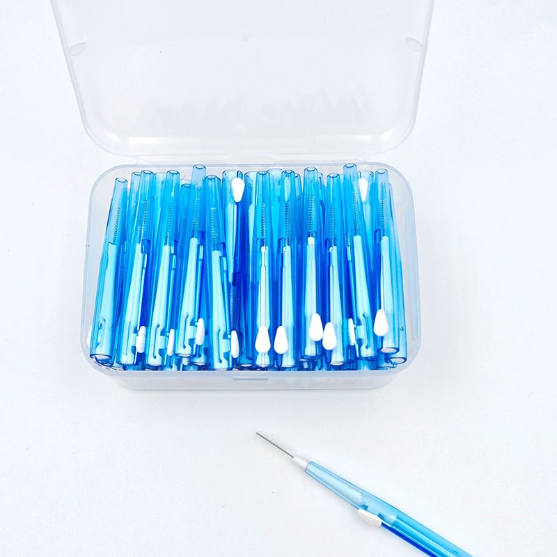 60Pcs/Set I Shaped Interdental Brush Denta Floss Interdental Cleaners Orthodontic Dental Teeth Brush Toothpick Oral Care Tool