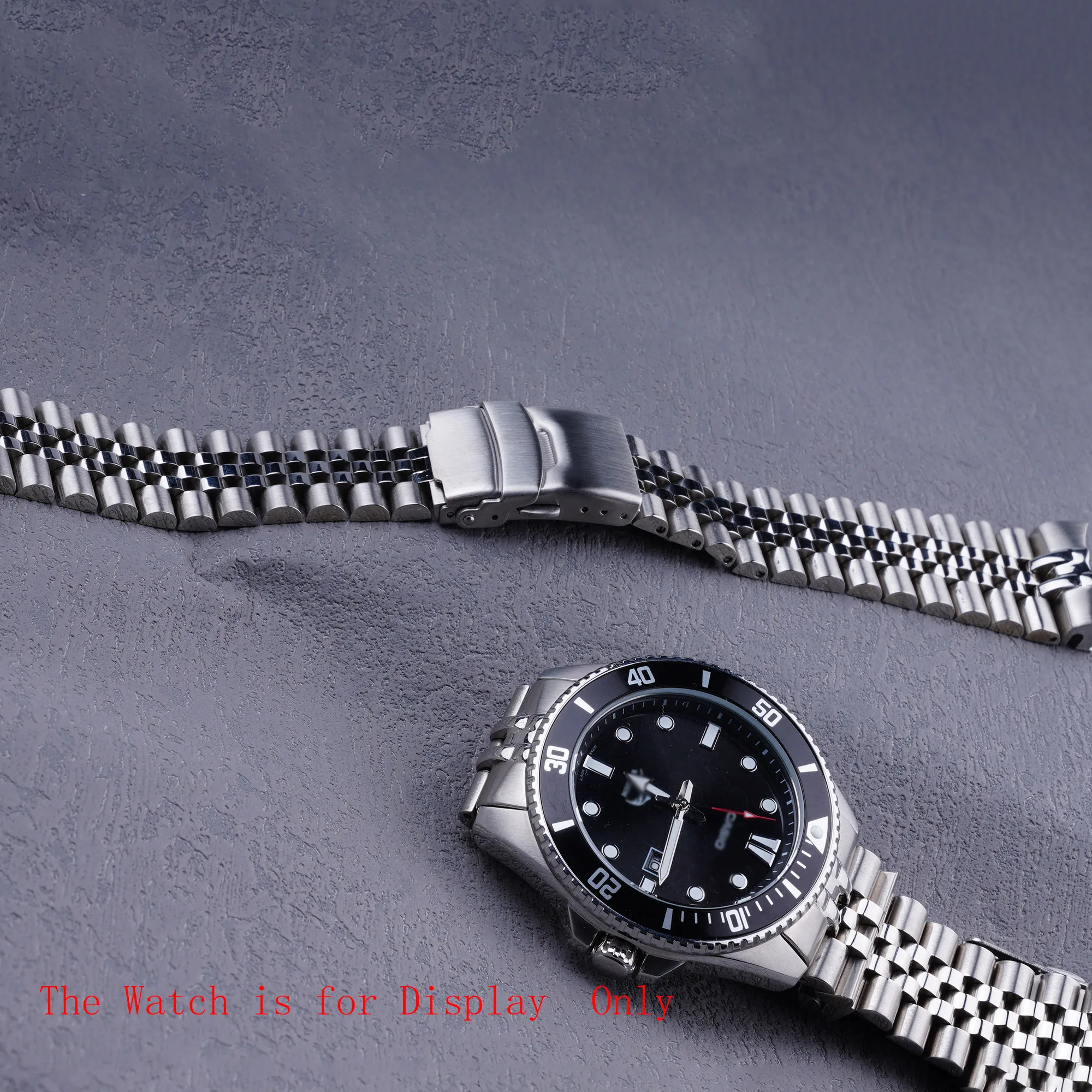 Rolamy 22mm 316L Steel Silver Jubilee Watch Band Strap Silver Bracelets Solid Curved End For MDV-106  MDV-106B