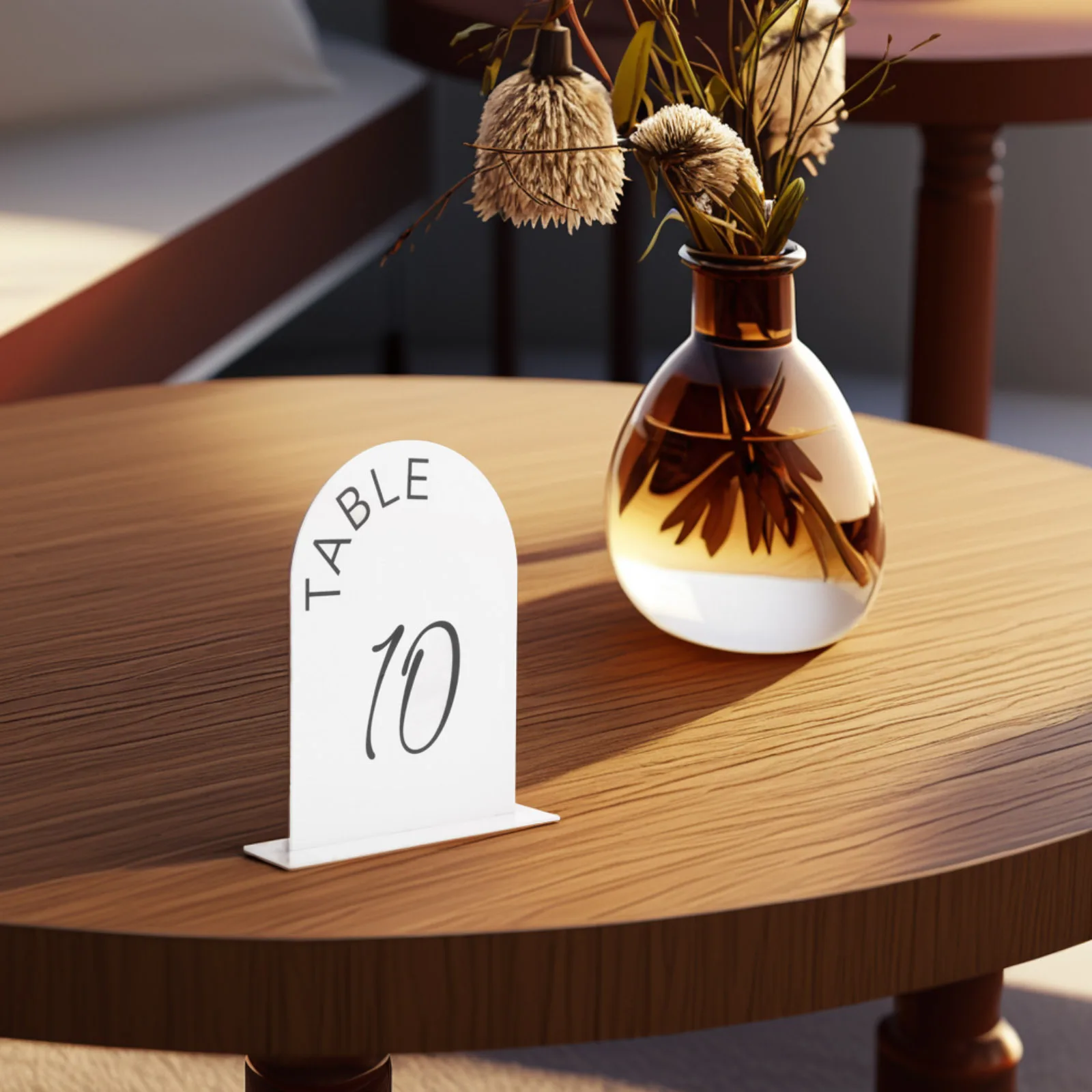

Acrylic Table Numbers 1-10 Small Size Elegant Design Wedding Table Signs Clear Arch Desk DIY Personalized Decor