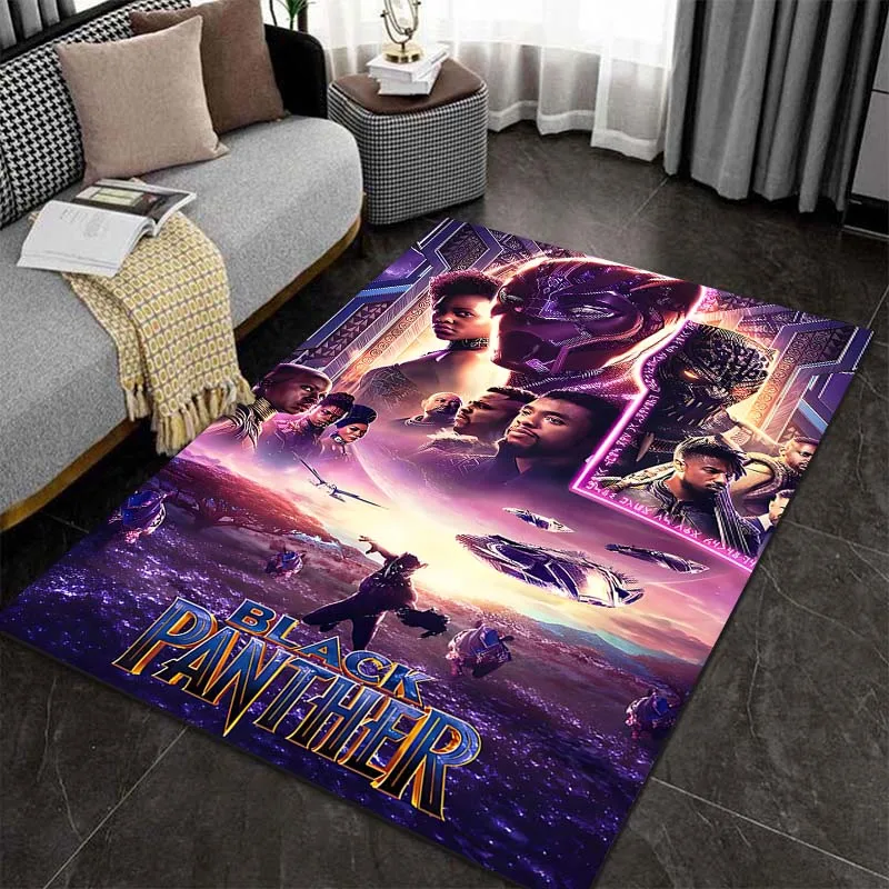 15 Sizes Marvel Black Panther Print Carpet Rug for Home Living Room Bedroom Sofa Doormat Decor Non-slip Floor Mat Child Area Rug