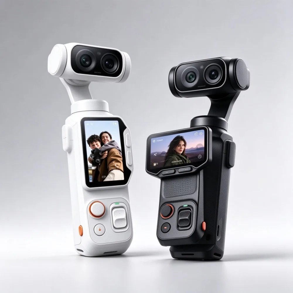8K Ultra Pocket Camera 8K Dual Lenses 3 Axis Gimbal Stabilizer Detachable OLED Screen Triple AI Chip Vlog Recording Camera