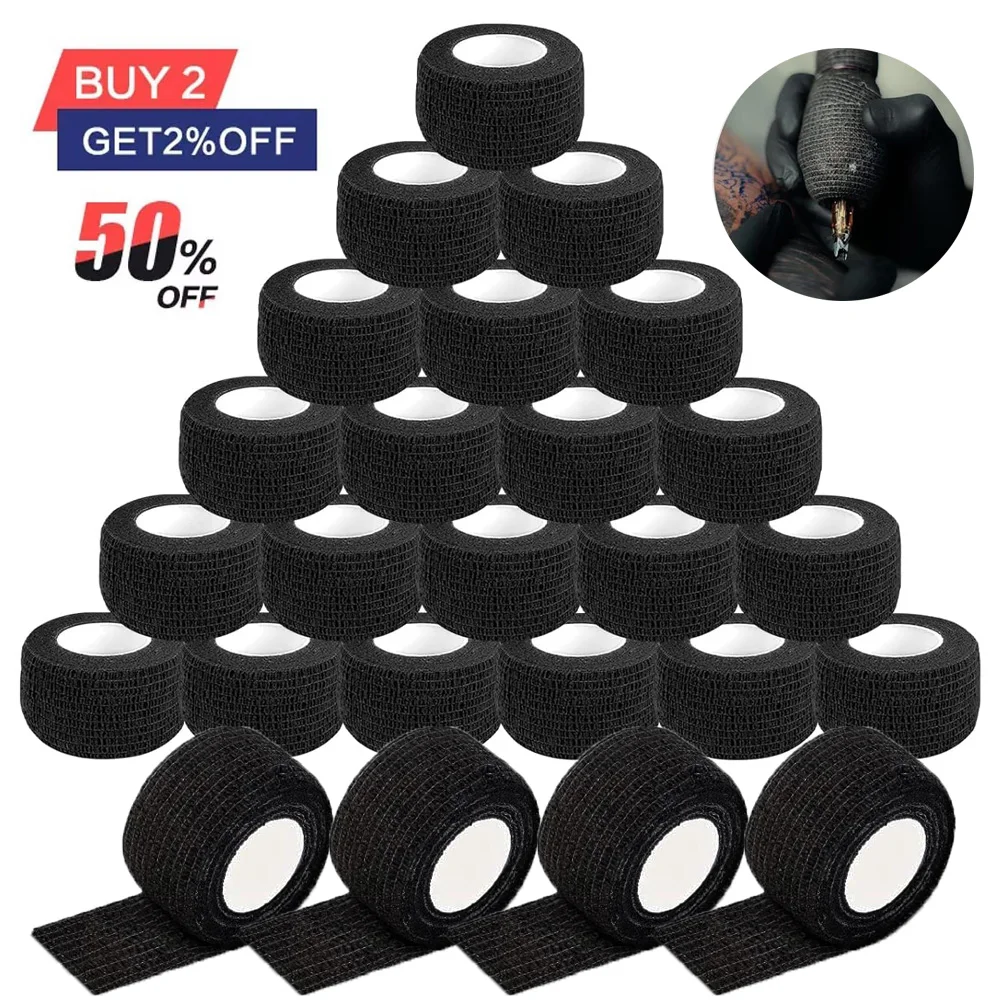 

96/48/30/20/10/5 шт., ручка для татуировки, повязки, ленты, самоклеящаяся лента для татуировки, эластичный бинт для защиты пальцев