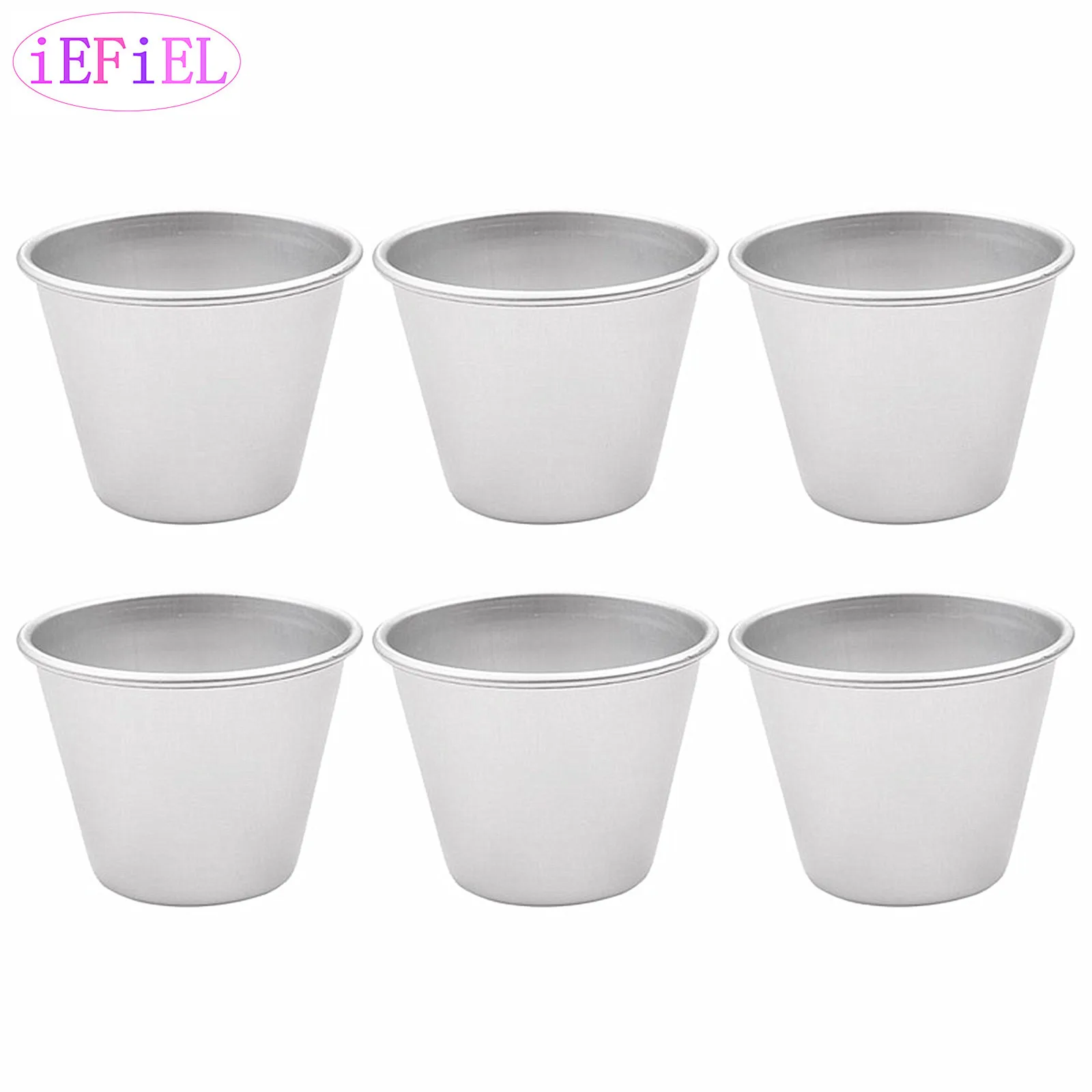 6pcs Mini Baking Cups Nonstick Anodized Individual Tumblers Popovers Chocolate Molten Pans Pudding Cups Molds for Dessert DIY