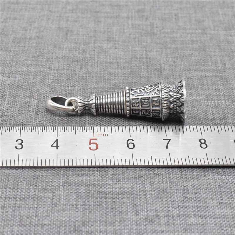 1 Piece Buddhist Tower Prayer Box Locket Pendant in 925 Sterling Silver for Yoga Necklace Making