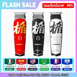 MadeShow M10M11 Professional Hair Clipper + Trimmer Set 0.1mmHair Cutting Machine Cutting T Blade High Speed High Quality