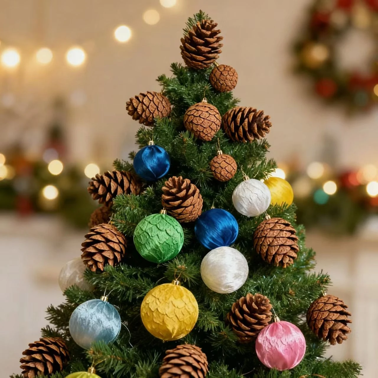 

4CM Natural Pine Cones (6-Pack) Christmas Decorations Christmas Tree Ornaments Natural Pine Tassels Scene Arrangement