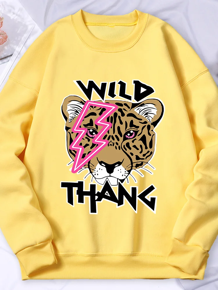 Wild Leopard Print Women\'S Sweatshirt Fashion Warm Fleece Hoody Casual Loose Comfortable Hoodies Autumn Oversized Clothes Female