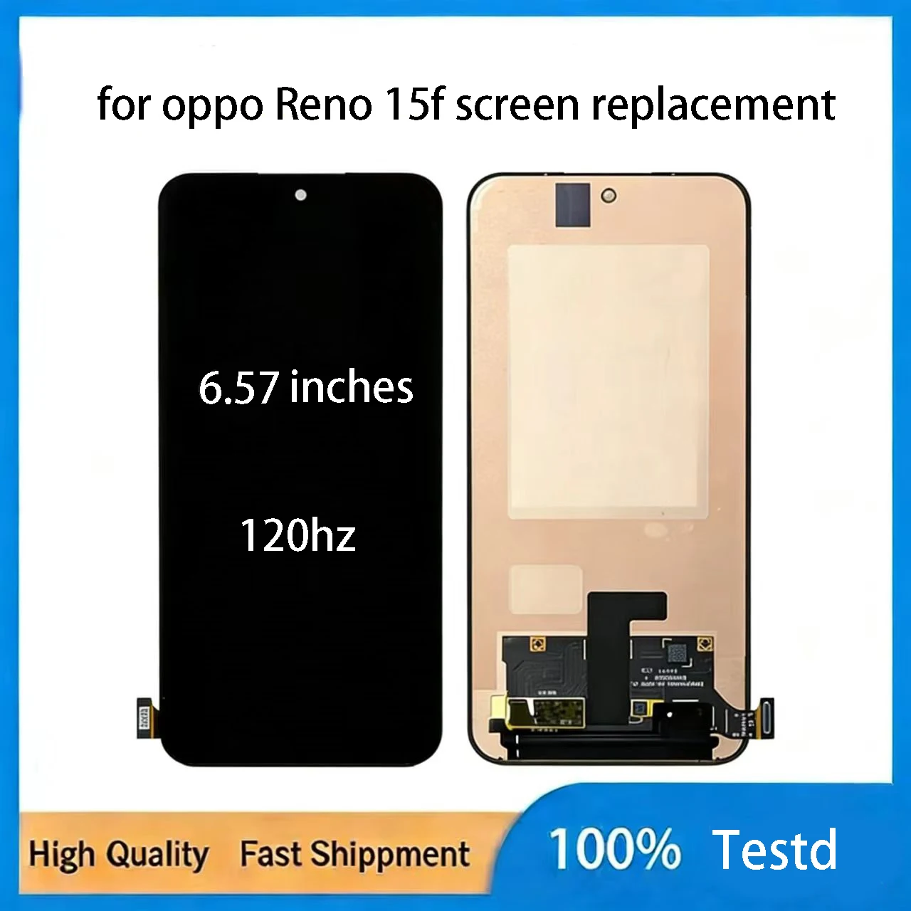 

Для OPPO Reno15F (CPH2801) AMOLED-экран 120 Гц, ЖК-дисплей, сенсорный экран, дигитайзер, полный комплект для замены, 6,57-дюймовый экран