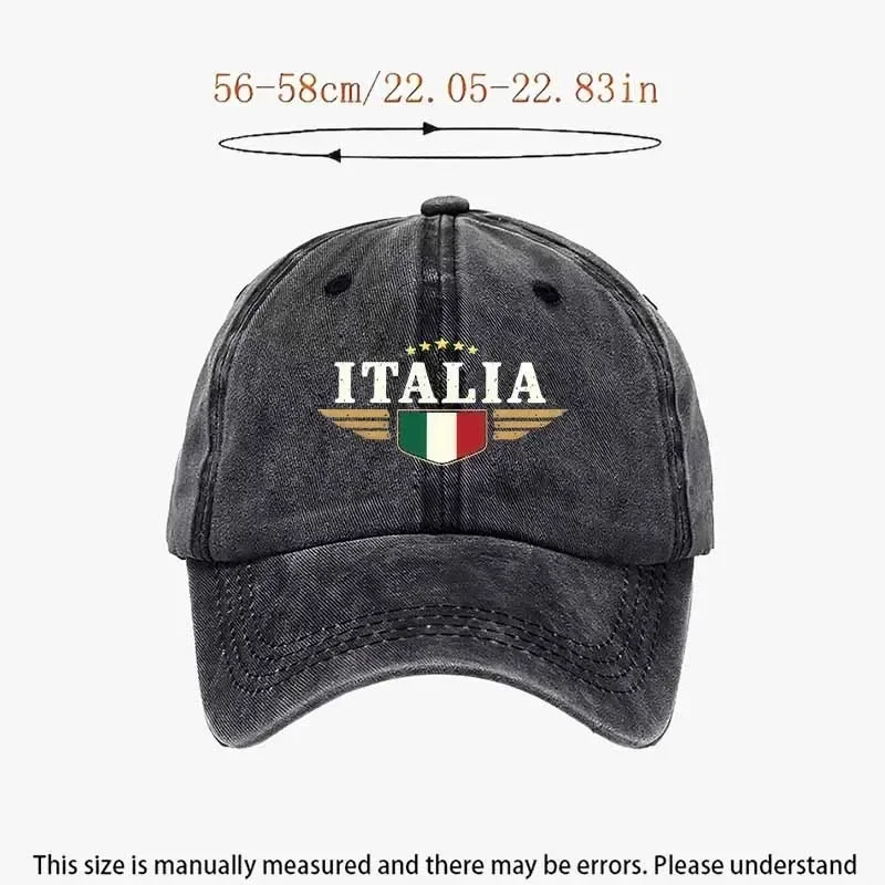 Unisex Washed Baseball Cap, Fashionable Sporty Baseball Cap, Designed With Italian Elements, A Great Companion For Travel