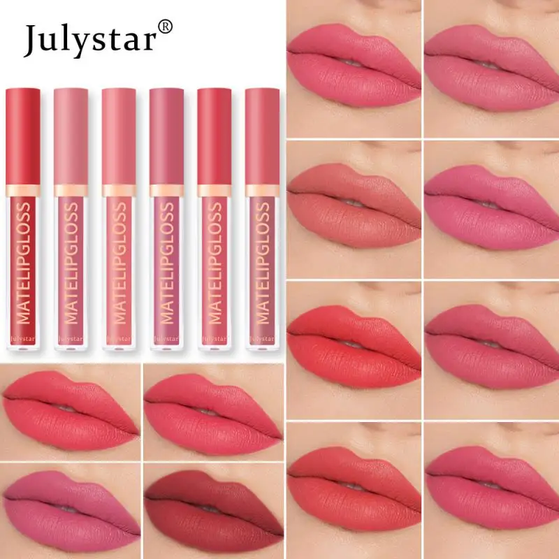 Red Lip Tint Velvet Matte Liquid Lipstick 2.5ml Female Makeup Lip Gloss Long Lasting Lip Pigment 12 Color Cosmetics Silky Smooth