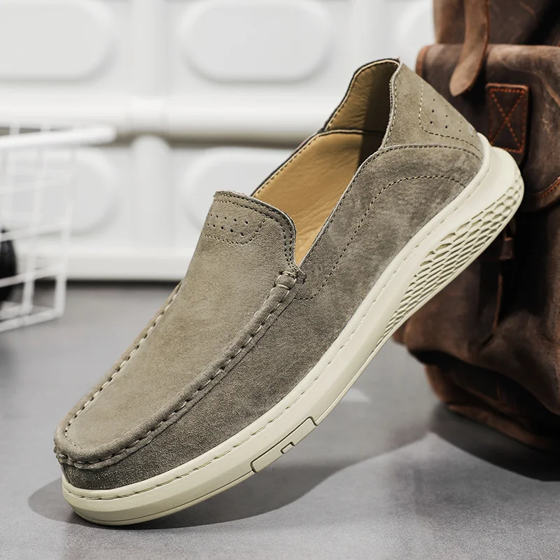 Mens Loafers Leather Mens Slip on Shoes 2024 New Men Casual Shoe Handmade Male Driving Footwear All-match Travel Mens Sneakers