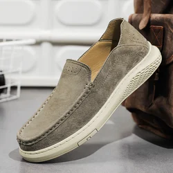 Mens Loafers Leather Mens Slip on Shoes 2024 New Men Casual Shoe Handmade Male Driving Footwear All-match Travel Mens Sneakers