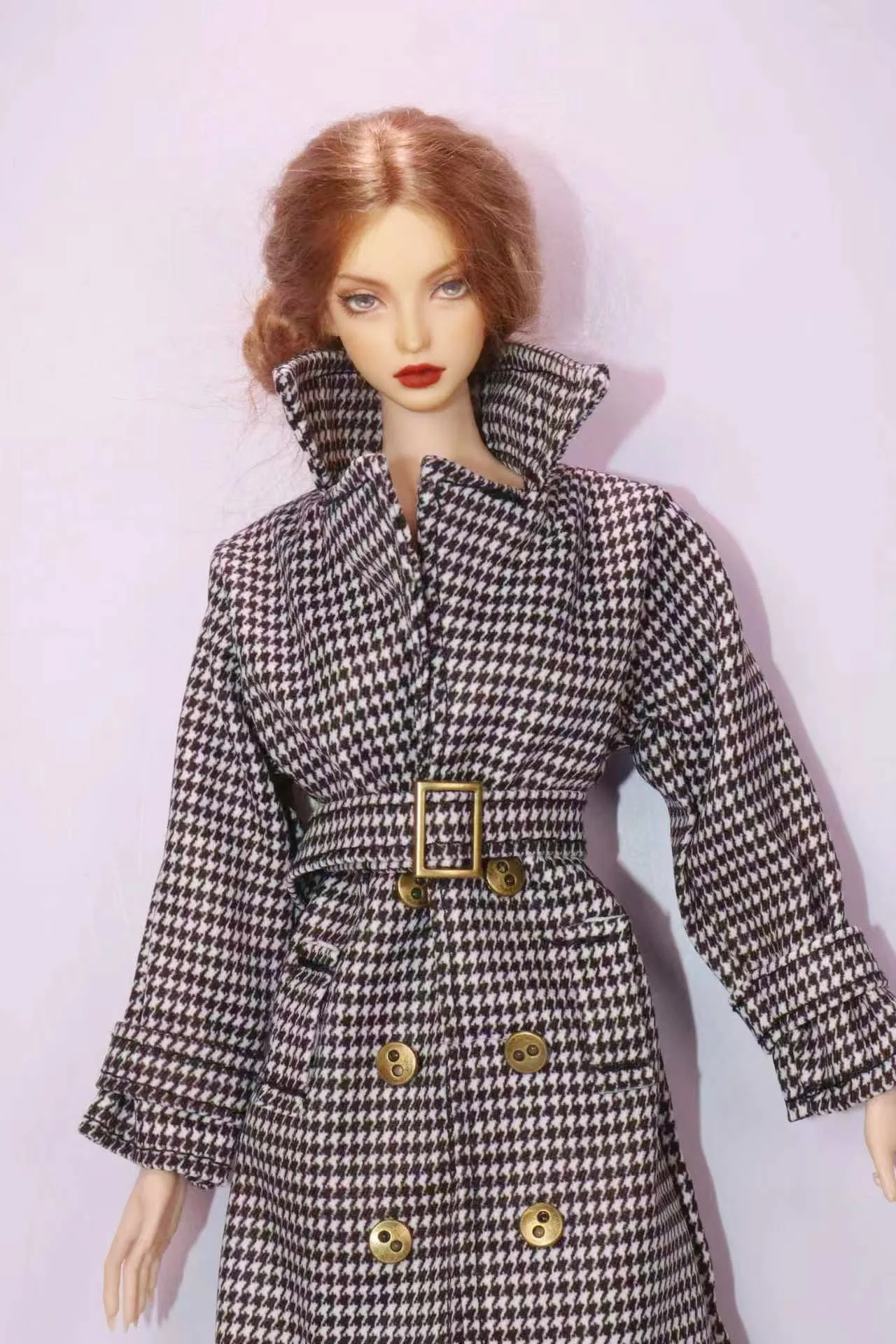 Long Trench Coat Outfit Set with Belt & Boots, Doll Clothes Accessories for 30cm BB FR Doll Dress Up Toy Parts