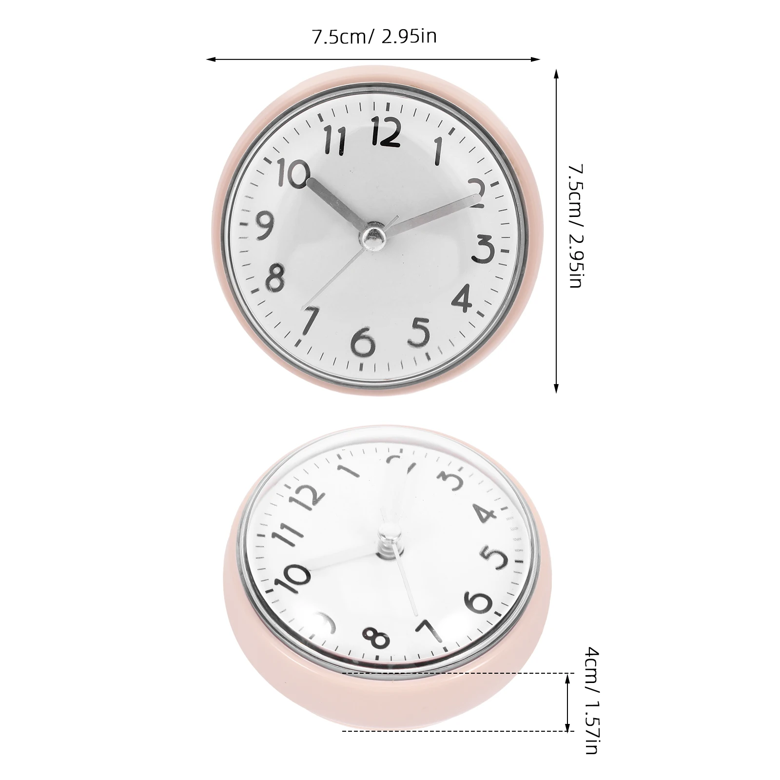 

Suction Cup Waterproof Bathroom Clock Stylish Exquisite Decor for Shower Kitchen Pool High Humidity Environments