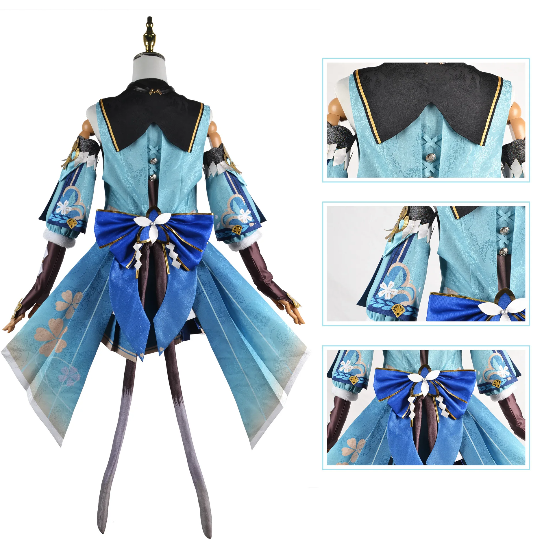 Genshin Impact Kirara Cosplay para mulheres, conjunto completo, peruca, cauda de gato, orelhas, sapatos, jogo de anime, roupas de Halloween, meninas