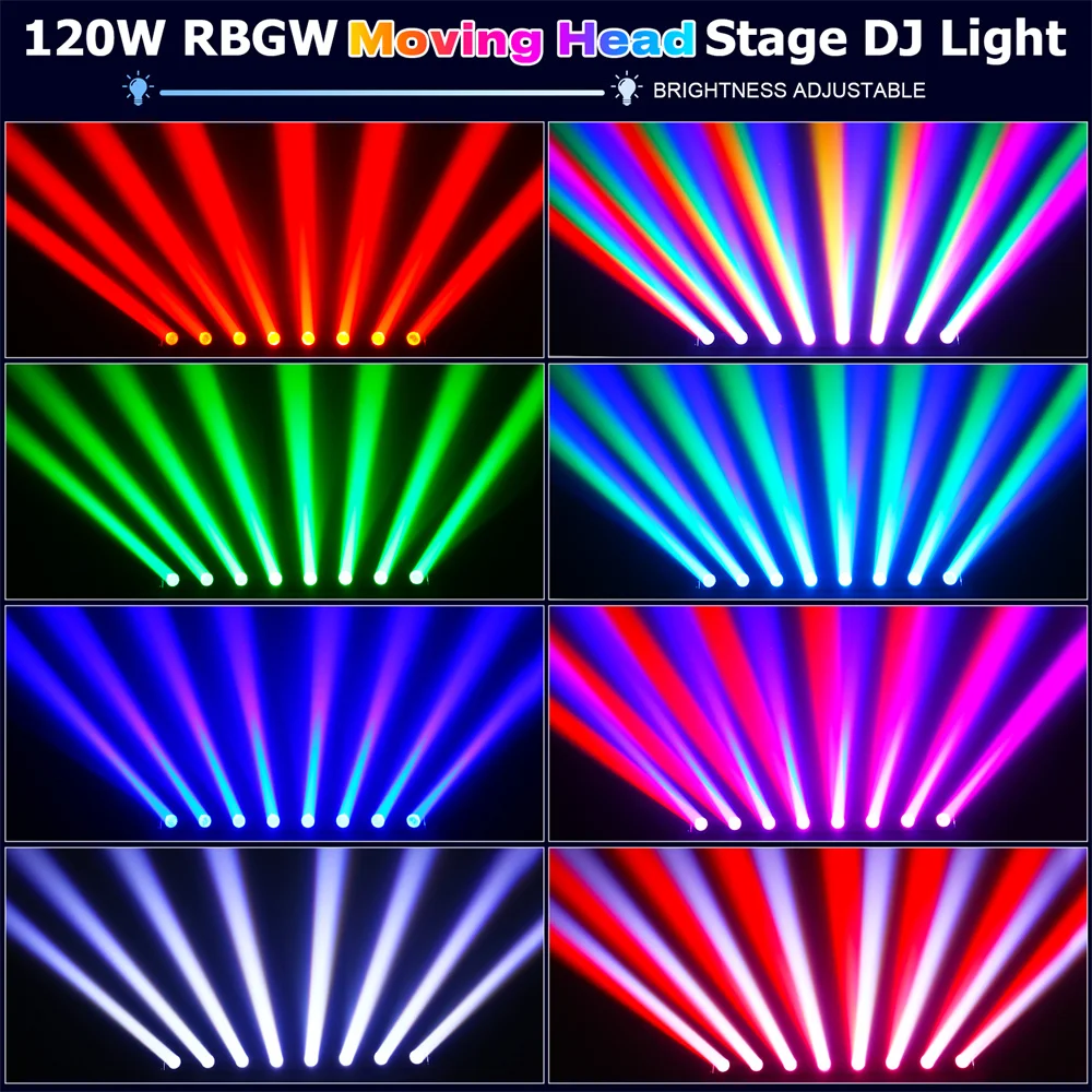 DayFlicker 120W RGBW 스윙 빔 라이트, IP25 LED 무대 조명, 홈 파티 KTV 클럽 바 웨딩 DJ 파티에 적합, 4in 1