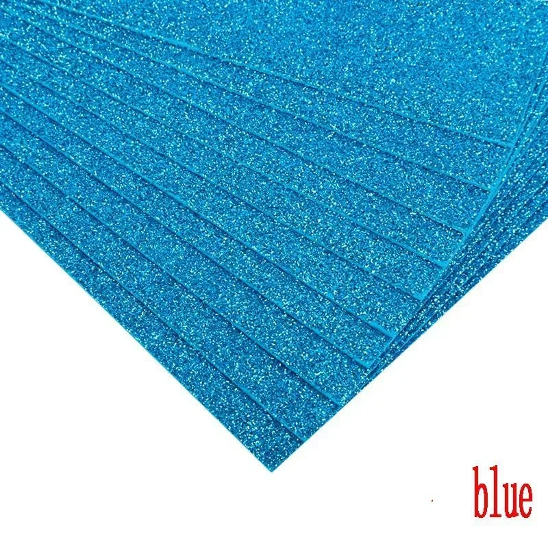 10Pcs/bag 2MM Thick A4 with Powder Sheet Material Glitter Bright Sponge Paper Foam Paper Kindergarten DIY Handmade