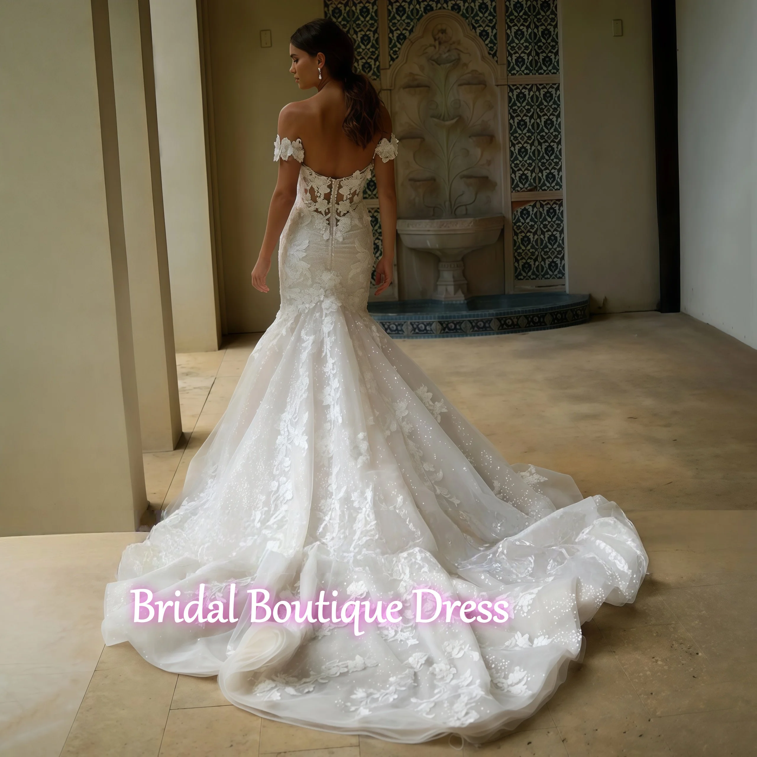 Vestidos De Novia Mermiad sexys con apliques De flores en 3D exquisitos personalizados 2026 Vestido De Novia con hombros descubiertos Vestido De Novia para mujer