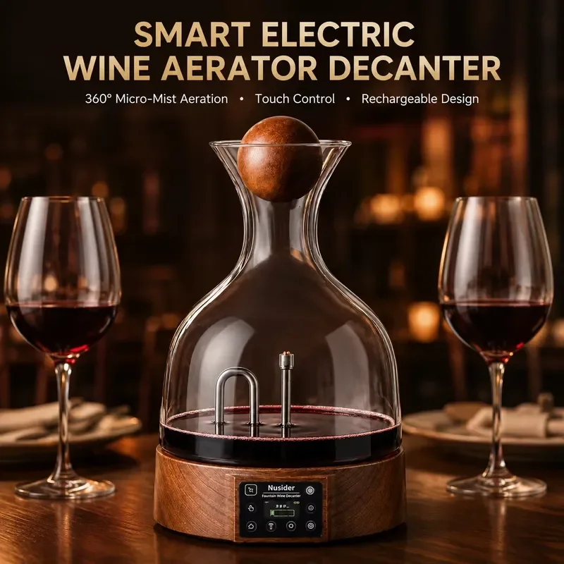 Smart Electric Decanter 360 ° Micro Mist Wine Decanter with Touch Control, Rechargeable Wine Decanter
