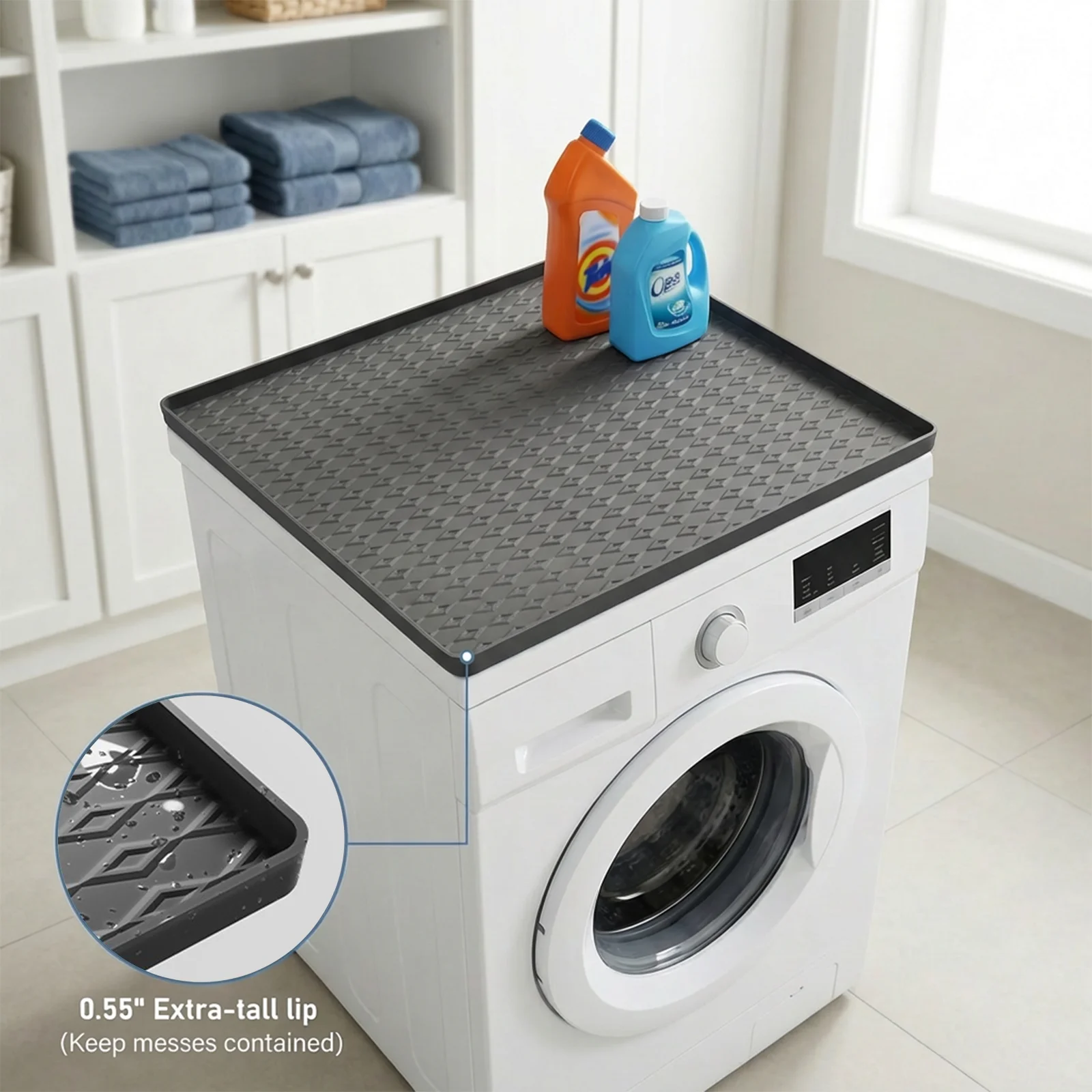 

Большой водонепроницаемый защитный коврик для стиральной машины и сушилки, нескользящий, из силиконовой резины, моющийся, для дома, кухни, прачечной