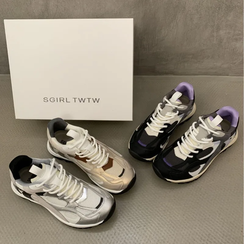 

Женские туфли на толстой подошве, новинка 2025, маленькие повседневные спортивные легкие и дышащие кроссовки Форрест Гамп