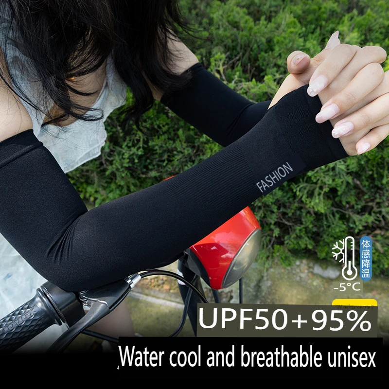 Musion Plus Size Sun Protection Arm Sleeves Extended and Widened XXL Fat Man UPF50+ Hand Sock for Riding and Running For Unisex