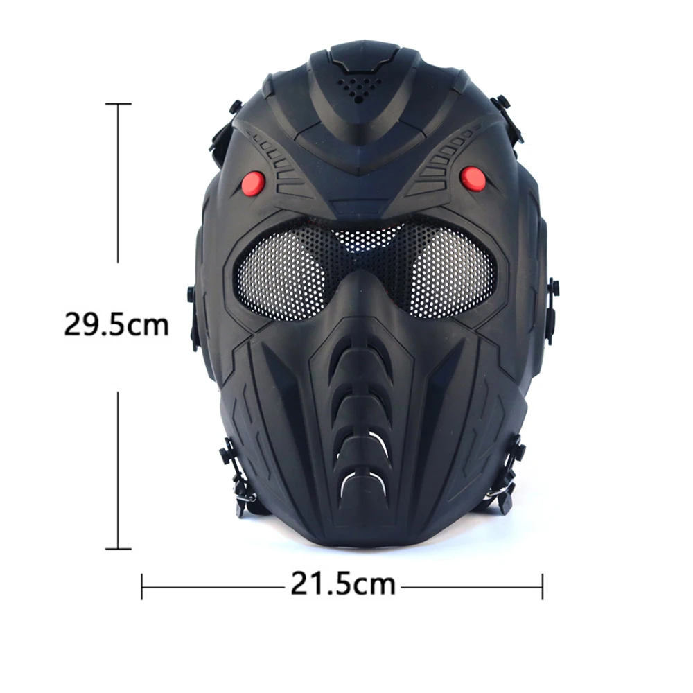 Paintball Full Face Tactical Mask Timemen Skull PC Lens Steel Mesh Safety Mask Military Hunting Airsoft Combat Protective Mask