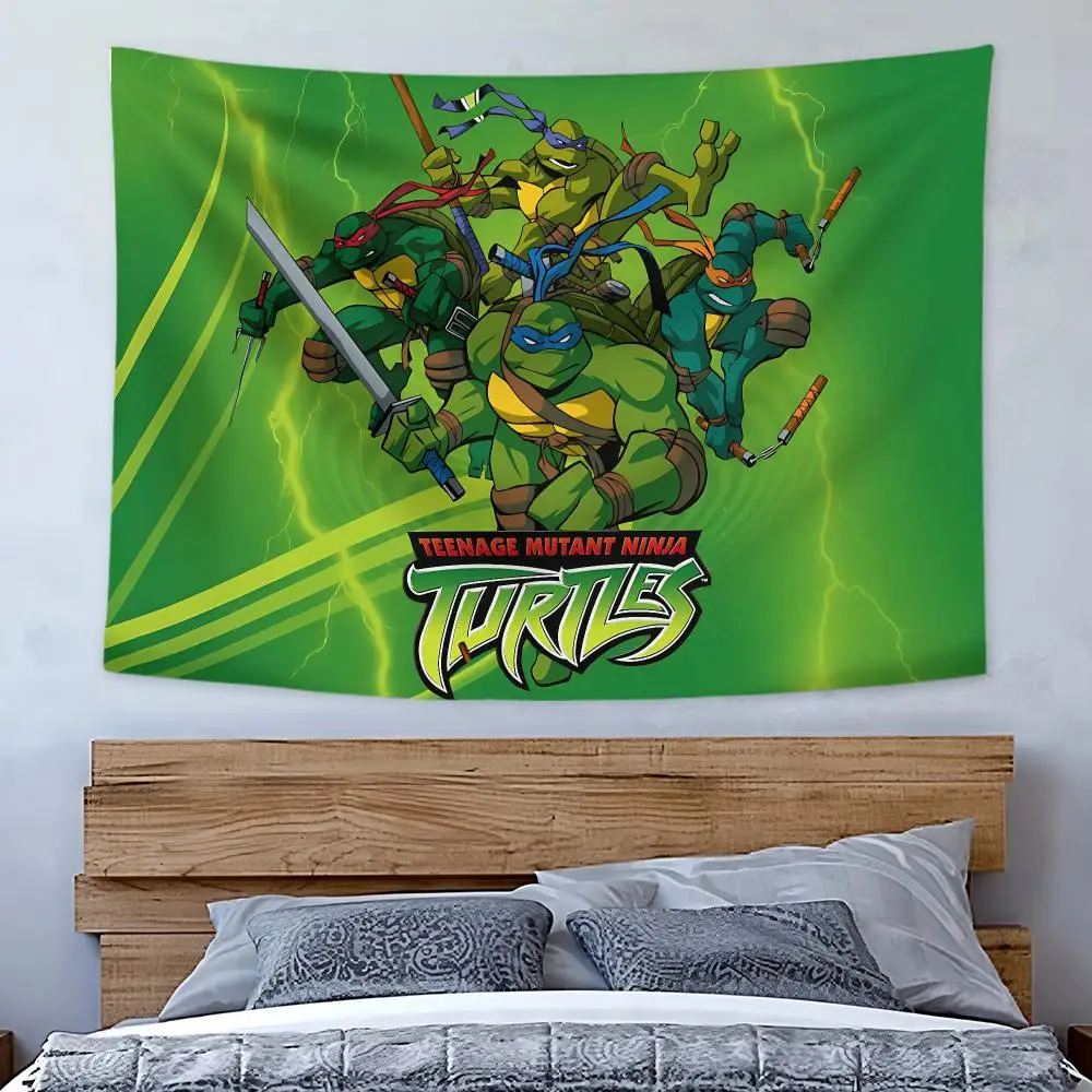 Anime N-Ninja Turtles Tapestry Art Decor Banner Microfiber Backdrop for Bedroom Living Room Bar Garden Party