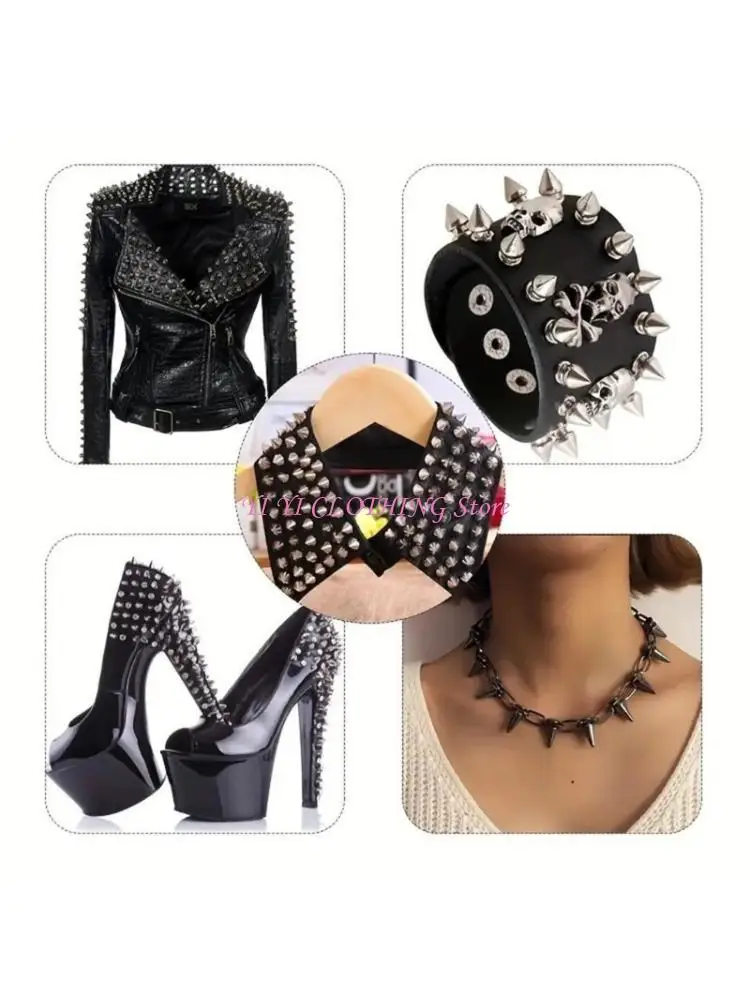 

N5KF 559 Pieces Alloy Punk Metal Studs Set For Jackets Belts Shoes Bags And Dog Collars Decoration