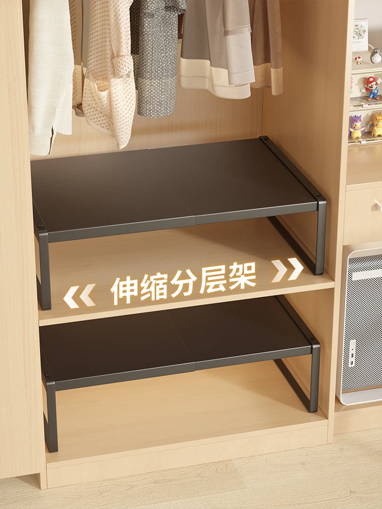 expandable-bedroom-closet-shelf-partition-wall-free-standing-storage-organizer-rack-for-clothes-display-simple-style