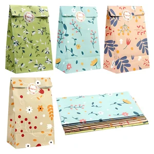 Bolsas de papel de regalo de patrón de planta de 12/200 por ciento para bolsas de papel de papel kraft de galletas con pegatinas con pegatinas 8 Mejores papel de envoltura de chocolate de ventas - №6