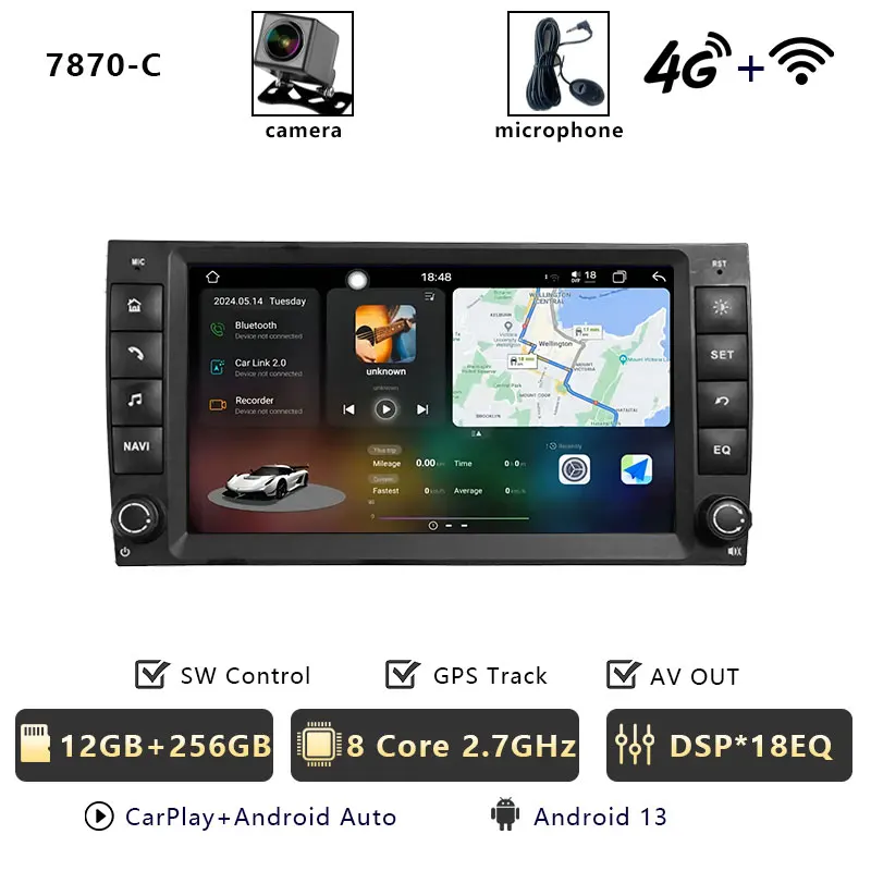 CHSTEK Android 14 Multimedia Speler voor Porsche Cayenne 955 957 9PA 2002-2010 Carplay GPS Autoradio Stereo WIFI 4G BT