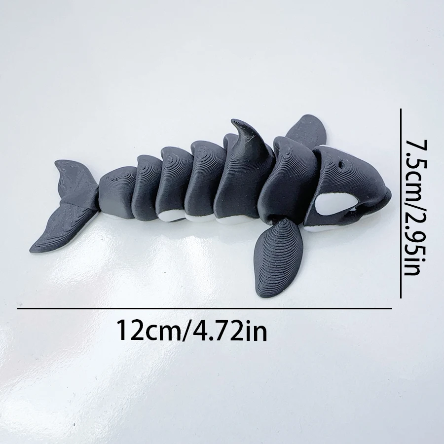 3d Printing Cute Black And White Orca Model Swinging Plastic Ornament Creative Desktop Decoration Sculpture