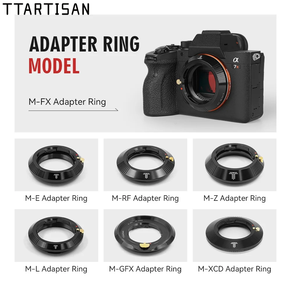 TTArtisan M-Mount Lens Adapter Ring For Leica M Lens to Sony E/Fujifilm XF/Canon RF/Nikon Z/Sigma L/Fujifilm GFX/Hasselblad X1D