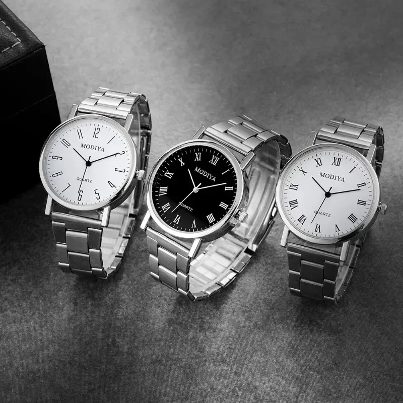 Sport Watch Men Fashion Luxury Stainless Steel Round Wristwatch Quartz Womens Watches Male Clock