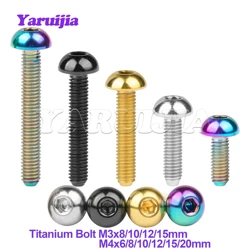 Yaruijia Titanium Bolt M3/M4x6/8/10/12/15/16/18/20mm Half Round Head Allen Head Screws for Road Bike Parts