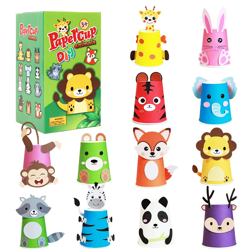 

DIY родитель ребенок ручной работы творческое производство лесные животные тема наклейки декоративные бумажные стаканчики