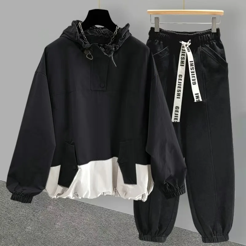 ARENS-ropa de calle para hombre, traje de dos piezas, chaqueta con capucha + Pantalones de cintura elástica, pantalones Cargo Harajuku, conjuntos de 2 piezas, trajes para hombre