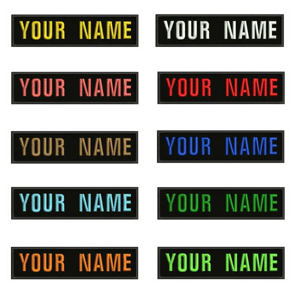 Parche bordado nombre personalizado termo adhesivo para ropa