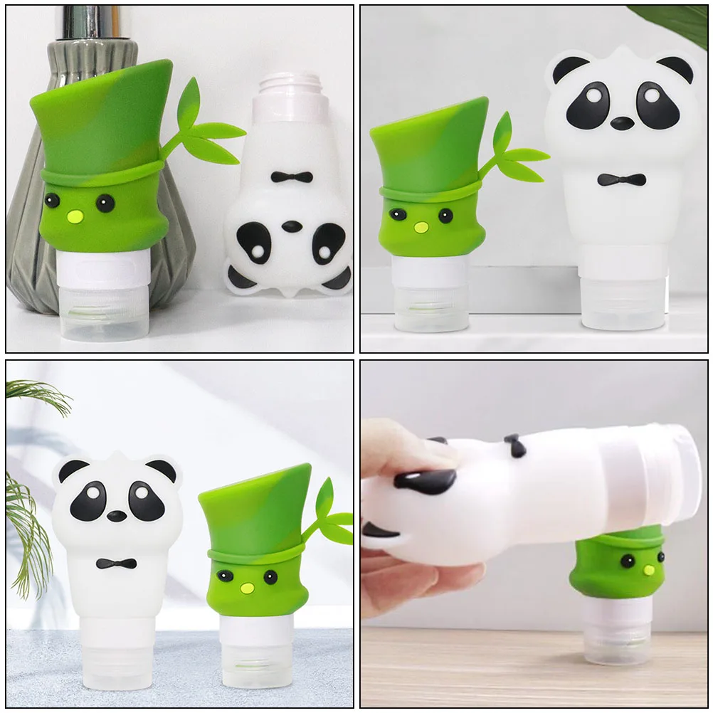 

2Pcs Silicone Refillable Bottle Lotion Dispenser Subpackaging Travel Cosmetics Bottles Pump Type Reusable Storage