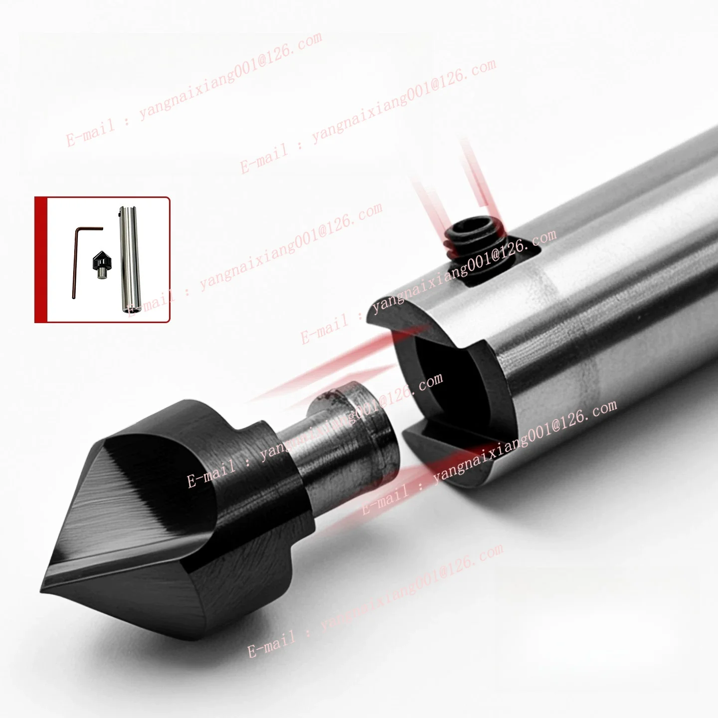 D6/8/10/12 Indexable 90° Chamfer Cutter Handle Machining Steel Parts SS Copper Aluminum Centering Chamfer Integrated