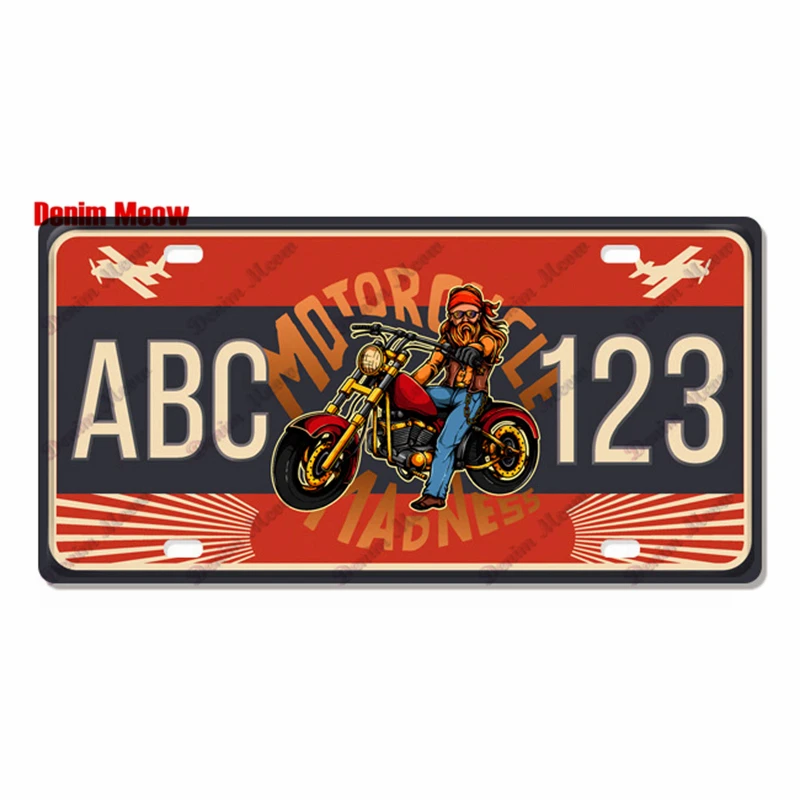 Vintage Motorcycle Plates, Metal Tin Sign, Custom Bike Plaque,for Bar, Pub, Club, Road Lifestyle, Wall Decor, WY247