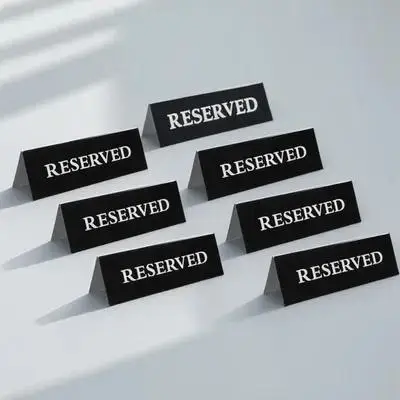 6 قطع من لافتات الجلوس المحجوزة من الأكريليك لحفلات الزفاف والمطاعم وكرسي الطاولة وحجز علامات الحدث #6