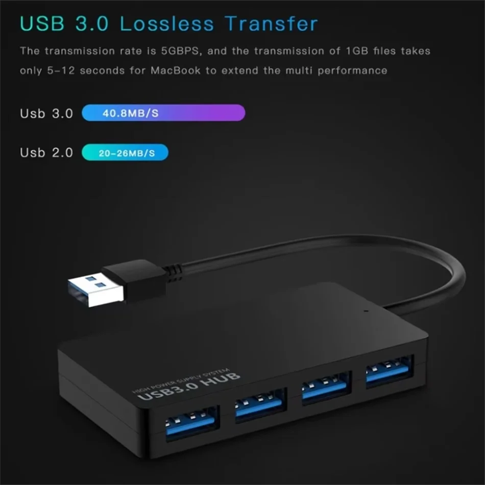 

USB HUB 3.0 Adapter USB 3.0 HUB Extender 4 Ports Docking Station High Speed Date Transfer for Pc Laptop Accessories USB Splitter
