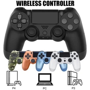 Wireless Controller with Touchpad Six-axis Dual Vibration Bluetooth No Delay Gamepad PC Joystick Gyroscope for PS4 PS3 Console