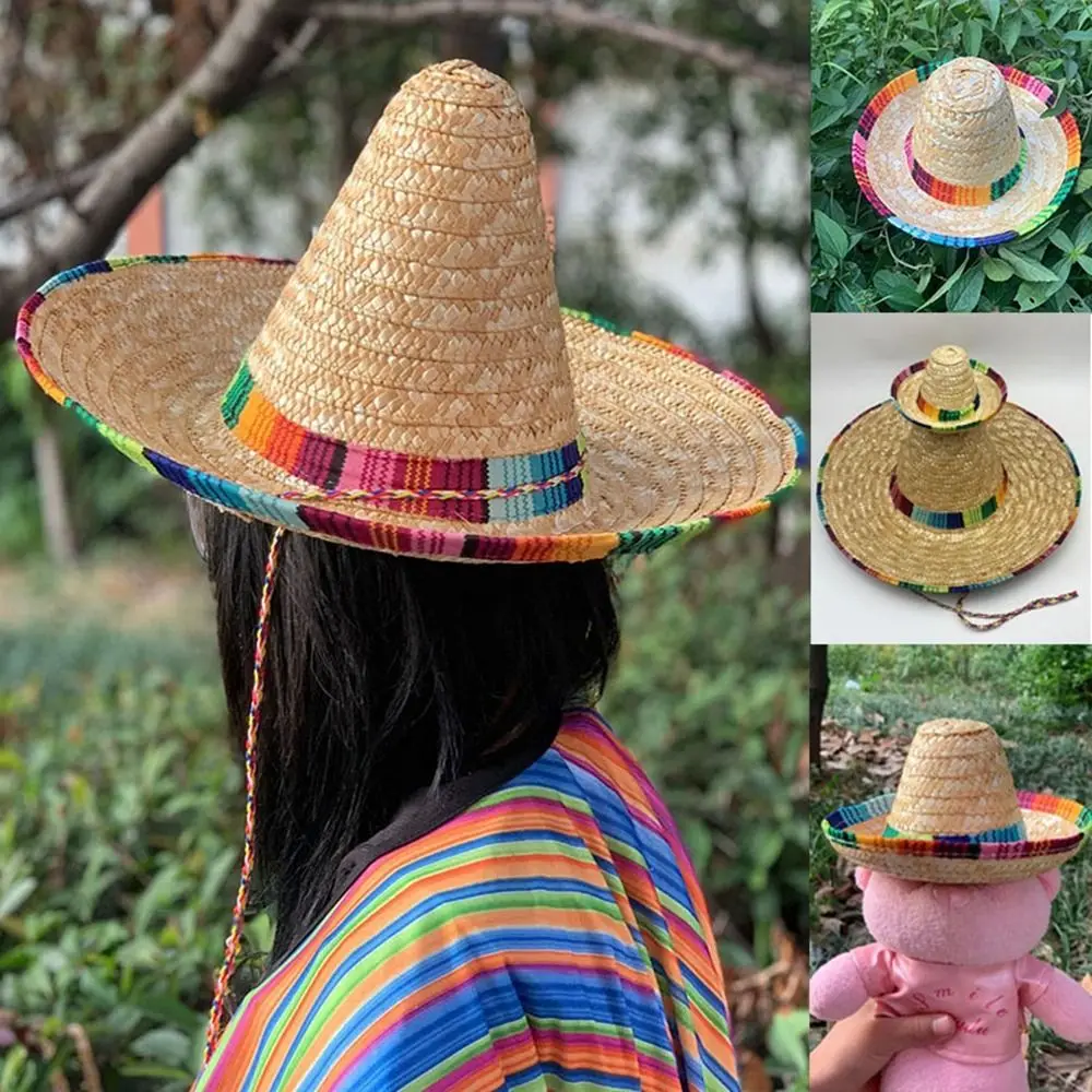 New Unisex Mexican Beach Hat Sunscreen 14cm/22cm/35cm/43cm Sun Protection Hat Carnival Sharp Hat Men Women Outdoor