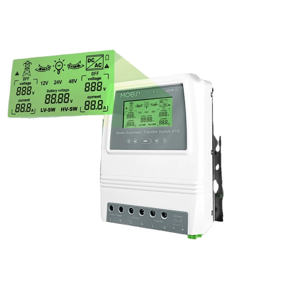 

MOES Smart Blue- Tooth Dual Power Controller 80A 16KW Automatic Transfer Switch Energy Saving for Off Grid Solar Wind System ATS