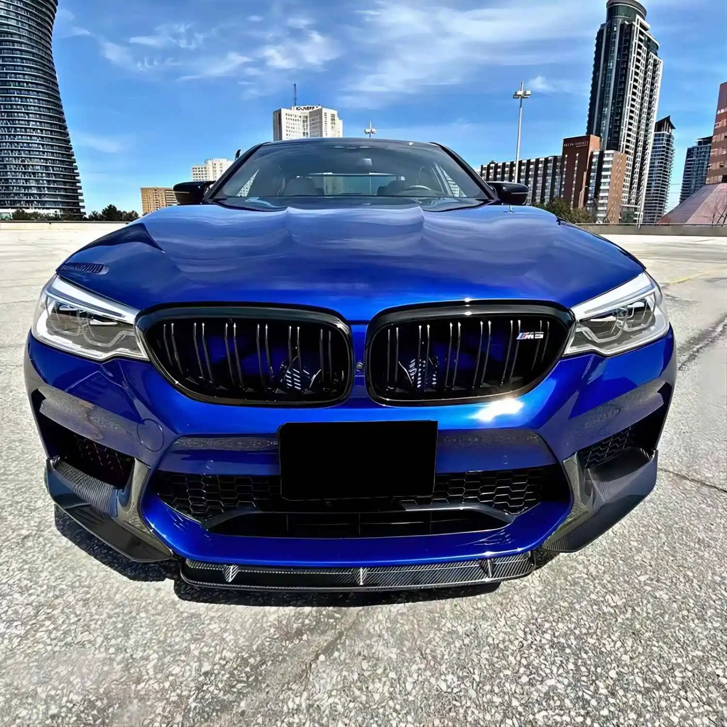 For BMW M5 F90 2017-2020 MP Style Carbon Fiber Front Lip Bumper Lip Separator Chin Spoiler wrap angle Front Bumper corner